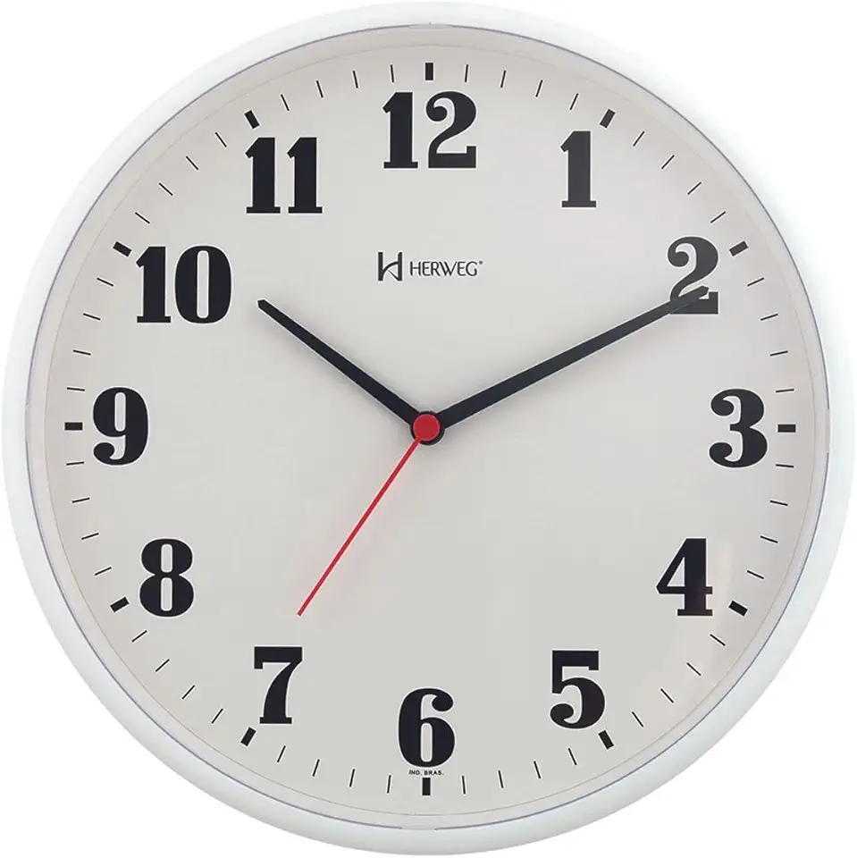 Relógio de Parede Quartz Branco
