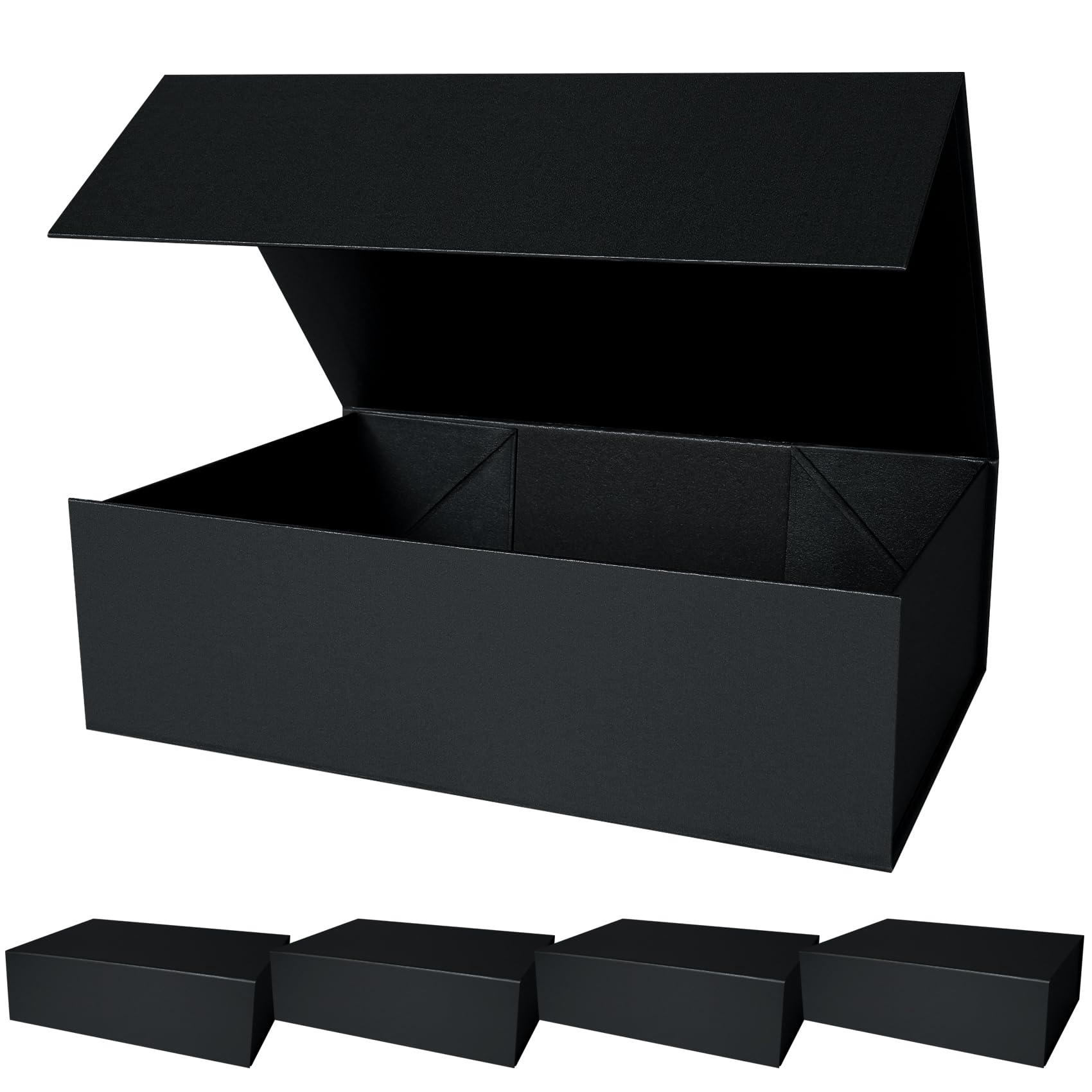 Aimyoo Galaxy Black Magnetic Gift Boxes with Lids 13.8x9x4.3 in, Large Bridesmaid Groomsman Proposal Box, Rectangle Collapsible Box for Present Graduation Birthday Storage 5 Pack