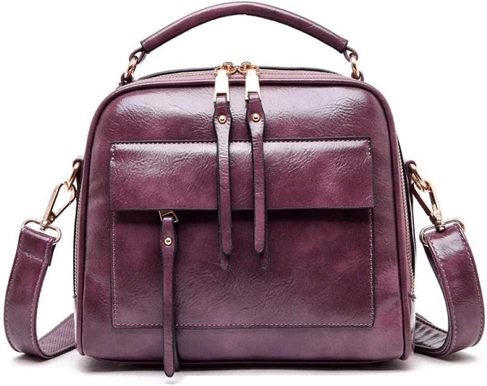 Wild Oil Wax Handbag-exquisite Bag Ladies Handbag Fashion Shoulder Messenger Temperament Wallet Multi-pocket Capacity