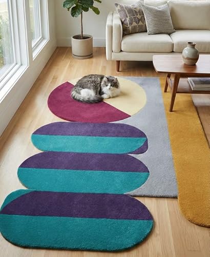 Hand Tufted Woolen Rug Wool Polka Dot Carpet for Living