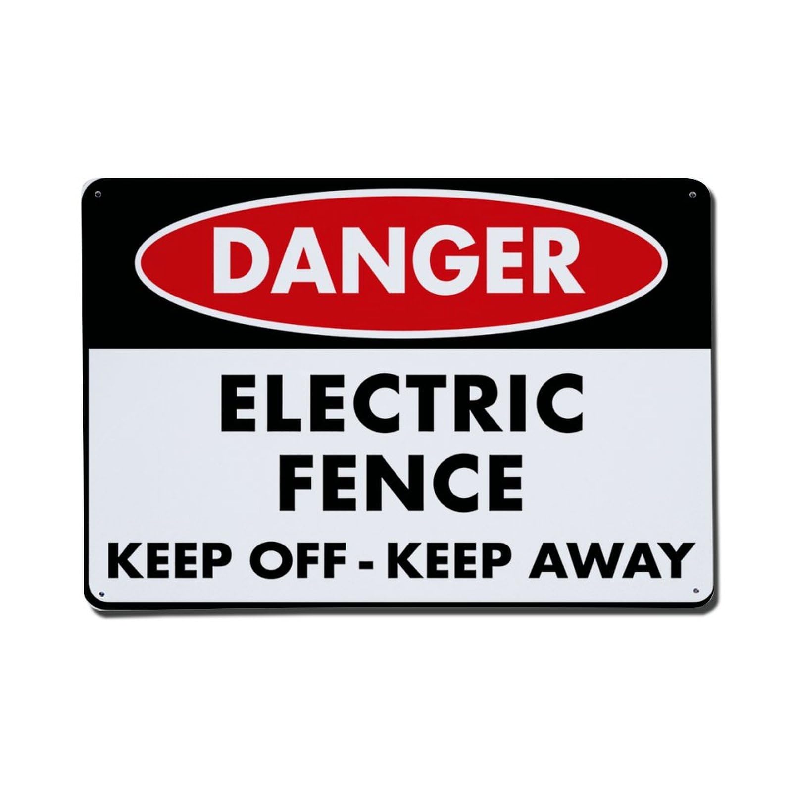 Danger Electric Fence Keep Off Keep Away Metal Tin Sign Plaque