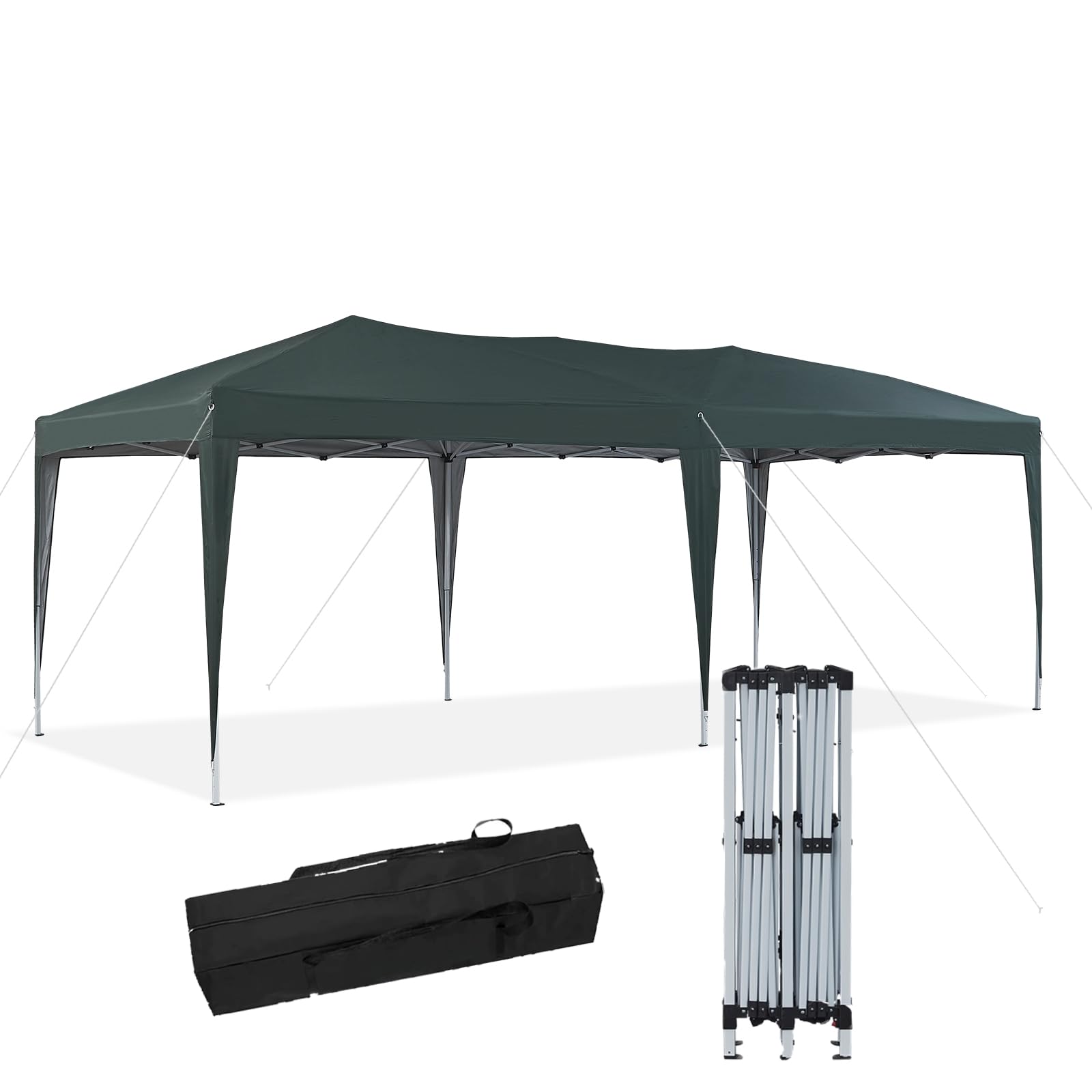 ZBAOTLO 3×6 m Pop Up Gazebo, Water and UV Resistant Party Tent, Garden Tent with Portable Carry Bag, Green