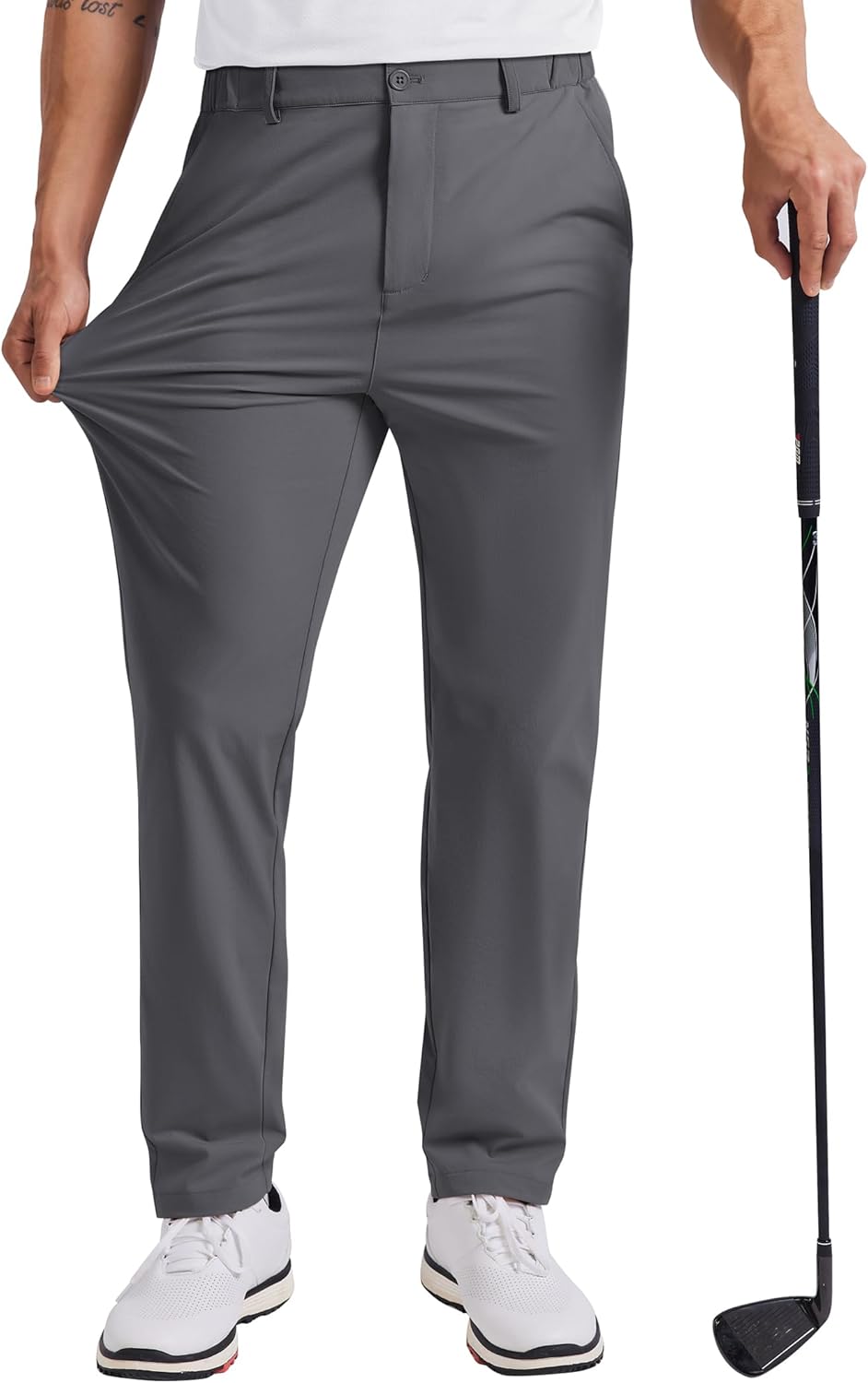 COOFANDY Mens Golf Pants 30″/32″/34″ Stretch Work Dress Pants Lightweight Quick Dry Comfy Trousers with 4 Pockets