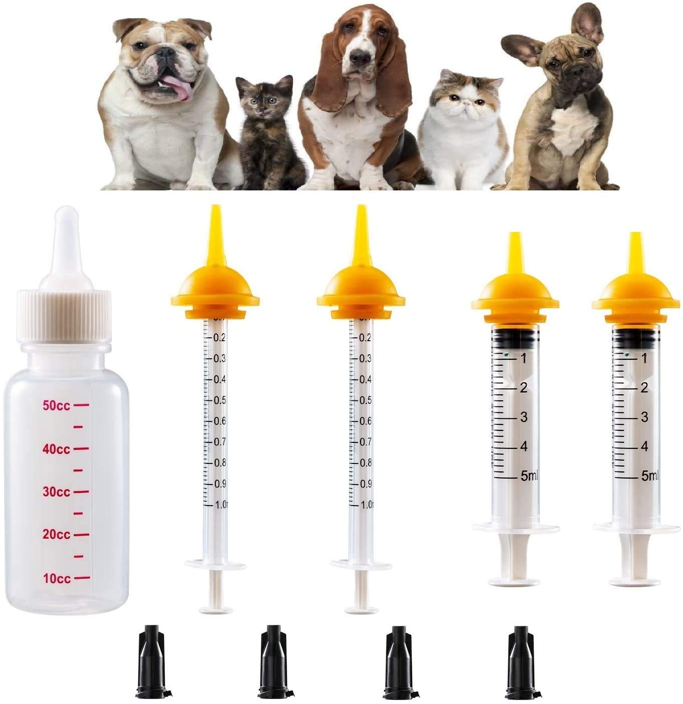 GSSFASHION Kit de Mise Bas Chiot Chaton, Kit de Mise Bas avec Tétine d'alimentation Stéthoscope Ciseaux Pinces de Cordon Aspirateur etc. Kit Complet