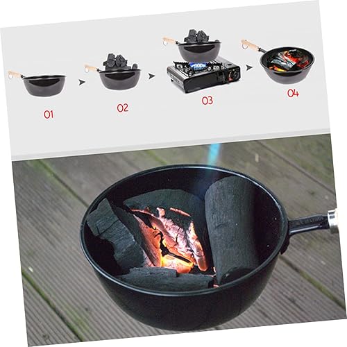 Miniatura 4 de YARNOW 4 piezas de equipo de combustión para hacer chimenea, mango de chimenea, estufa de pícnic, olla para barbacoa, patio trasero, actividades de