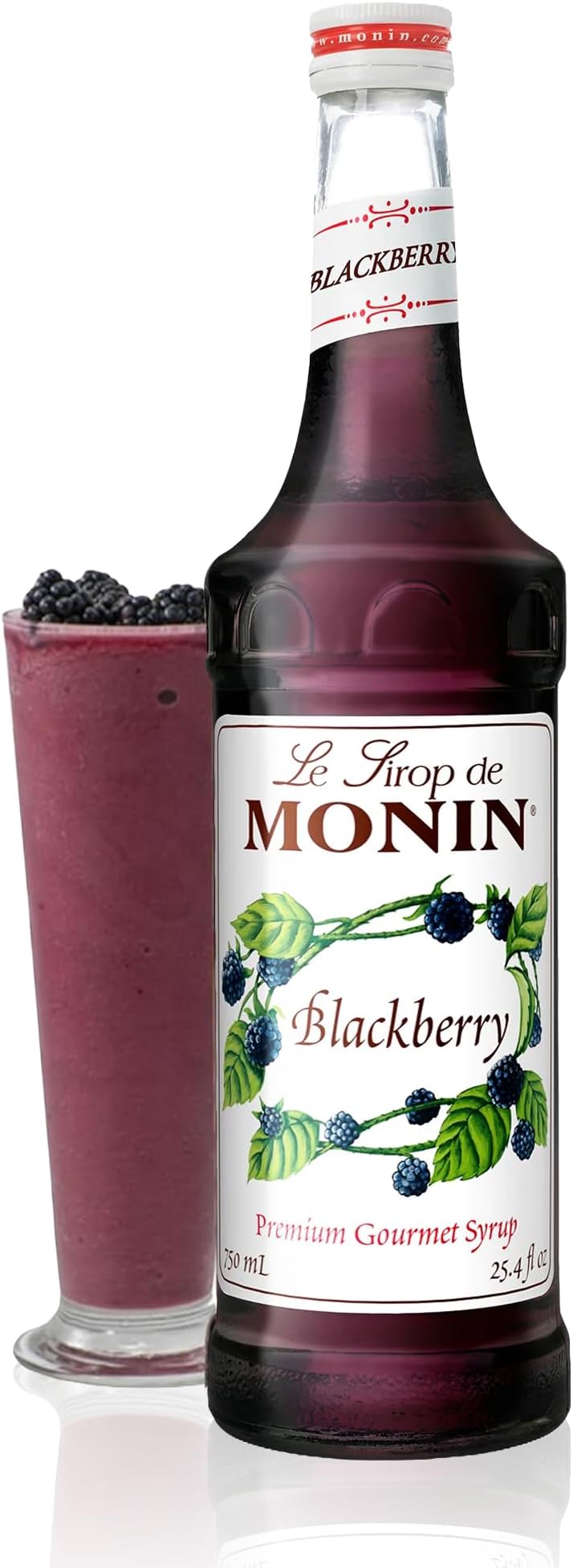 Monin - Blackberry Syrup, Soft and Succulent, Great for Cocktails, Lemonades, and Sodas, Gluten-Free, Non-GMO (750 ml)