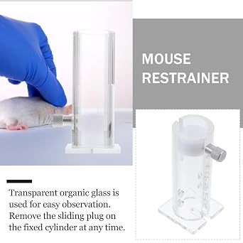 Mipcase Adjustable Transparent Mouse Restrainer for 35-45 Gram Mice - Acrylic Fixing Tube with Sliding Stopper for Tail Vein Injection and Abdominal Procedures in Laboratory and Veterinary Use