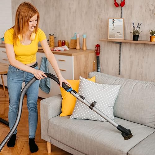 Miniatura 7 de Cepillo redondo negro para polvo de 1.25 pulgadas, manguera de vacío de 0.984 in, pelo de caballo para la mayoría de aspiradoras, accesorios