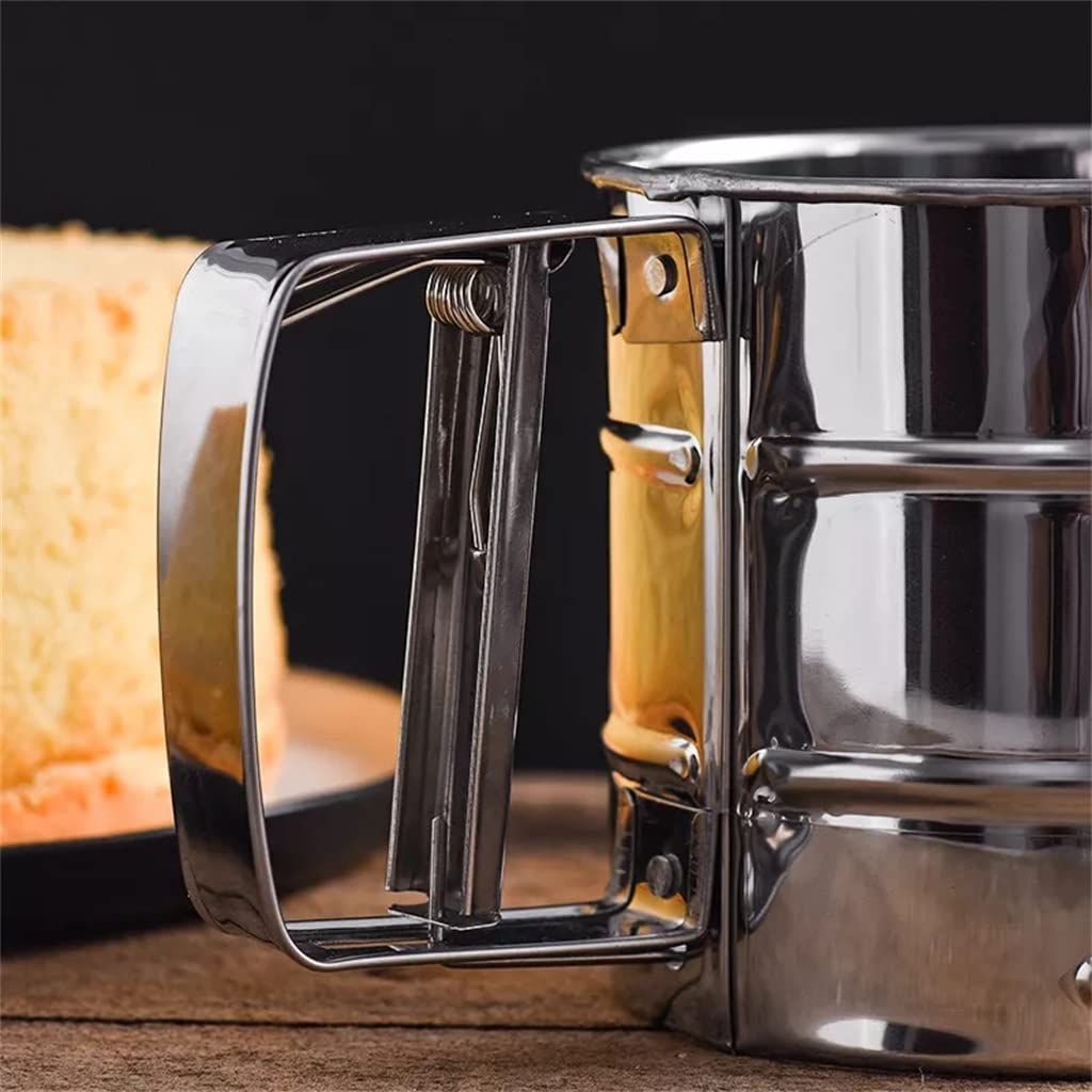JFDBGU Taza de tamiz de harina, tamiz de Polvo, utensilio de Cocina de Malla for Pasteles, tamiz de Malla de azúcar tamizado a Mano, colador de tamiz for Hornear