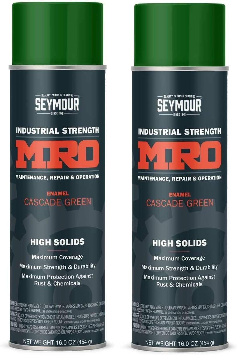 620-1448 MRO Industrial-Grade High Solids Spray Paint—Cascade Green (16 oz, 3-Pack / 48 oz Total) | Heavy-Duty Spray Paint for Industrial Equipment & Marine Use