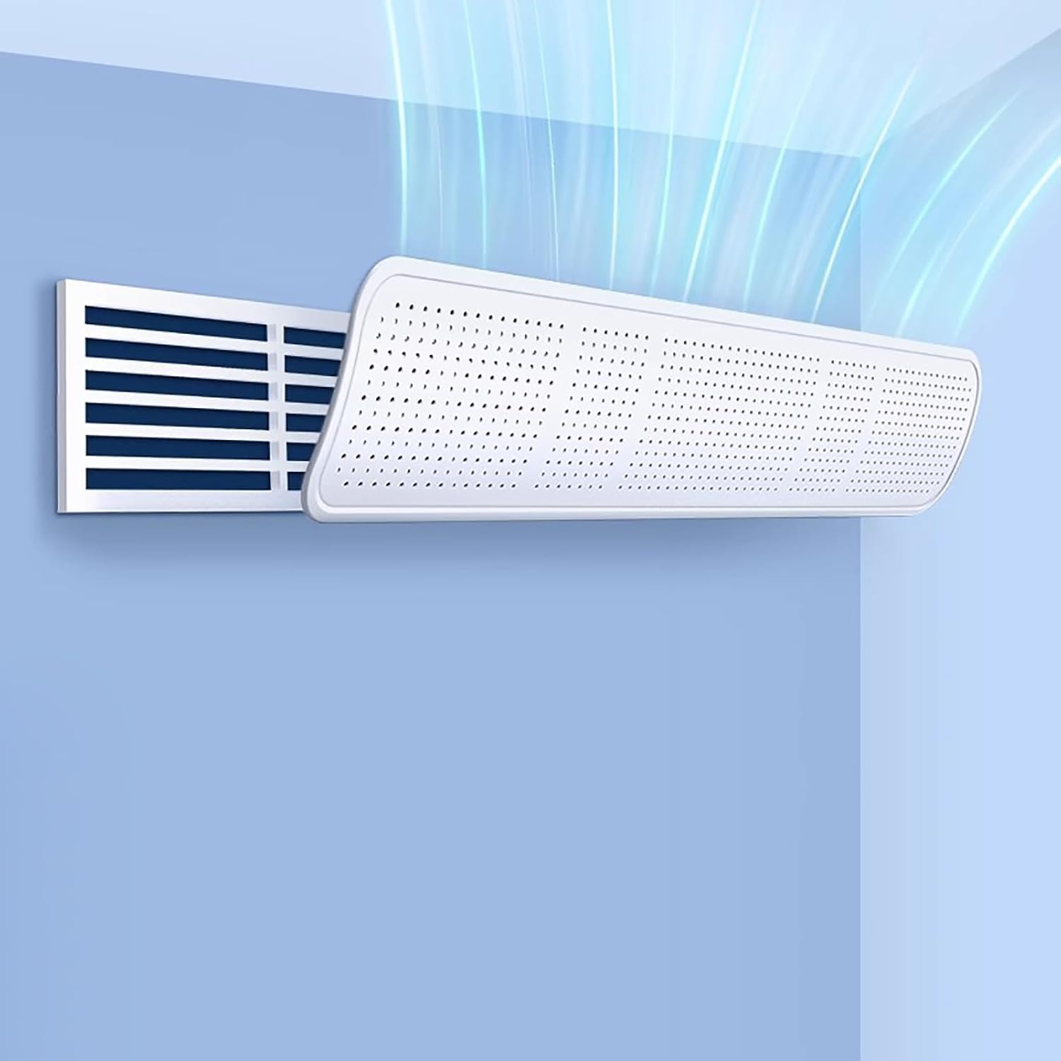天井換気口用エアコン 風よけ、側面壁換気口用セントラルエアコン 風除け、冷気が直接吹き込むのを防ぎます(120x18cm/47x7i