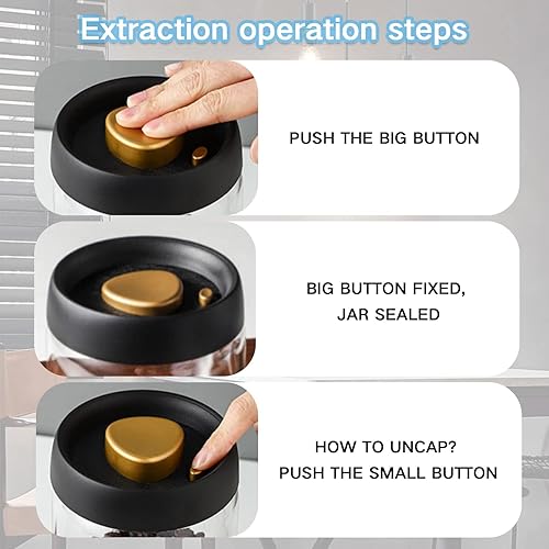 Miniatura 3 de Gute Tarros de almacenamiento de cocina de vidrio borosilicato, recipientes de café con sello hermético de tapa, recipientes de almacenamiento de