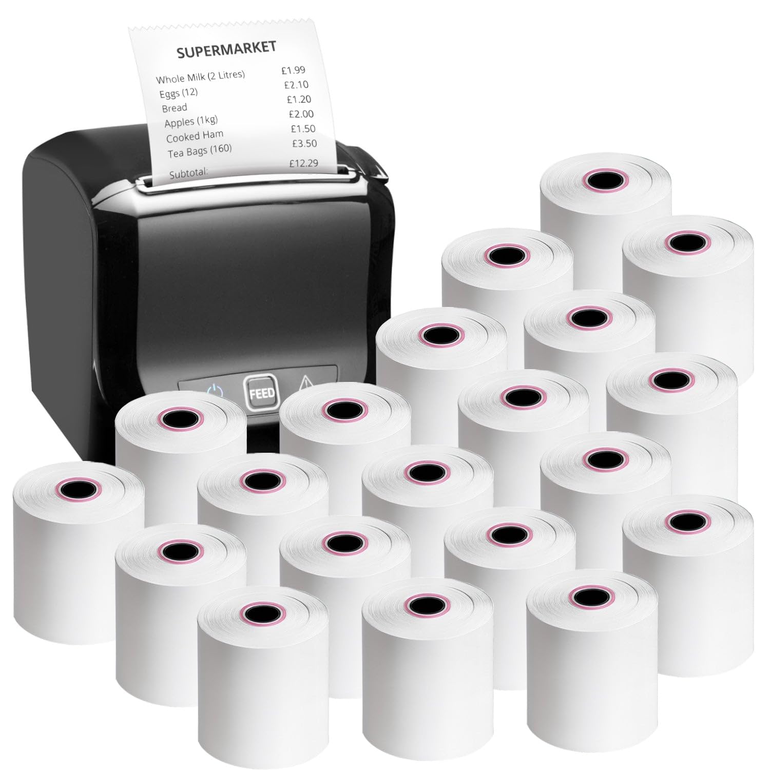 eCompostable 80X80mm Smudge Free Till rolls for PDQ Machines, Thermal Receipt Printer Rolls, Card Machine Paper Rolls for Sam 4S, POS-XQ1, Star Micronics TSP100 Series, Bixolon SRP, Citizen CT 20 Roll