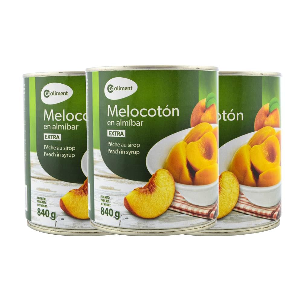 Melocotón en almíbar 840 g pack de 3