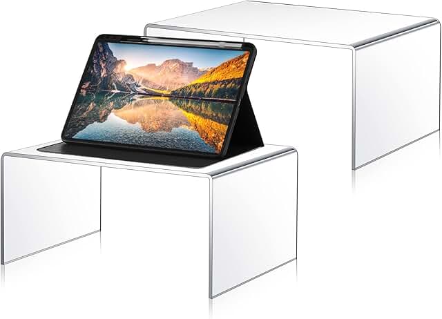 14 Kitchen Shelf Decor Ideas for Simple Stylish Accents 145 2 Pcs 14 Inch Large Acrylic Risers Display Stands 5 mm Thick Acrylic She...