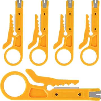 5Pcs Mini Wire Stripper Network Wire Stripper Punch Down Cutter Telephone and Computer UTP Cable Stripping Tool for RJ45/Cat5/CAT-6