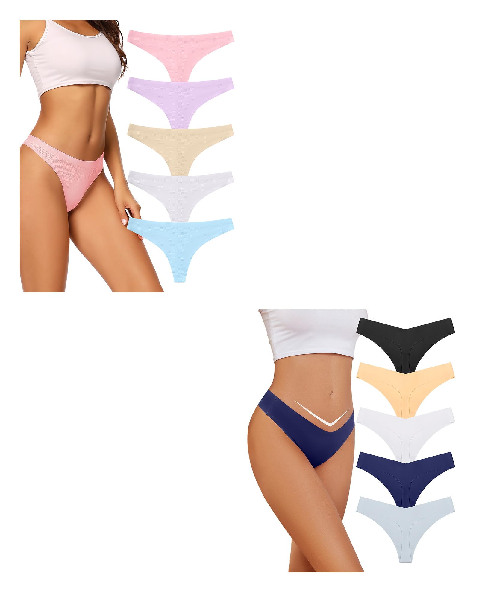 VOENXE Baumwoll-Stringtangas Für Damen - 5er Pack Bequeme Atmungsaktive Unterwäsche