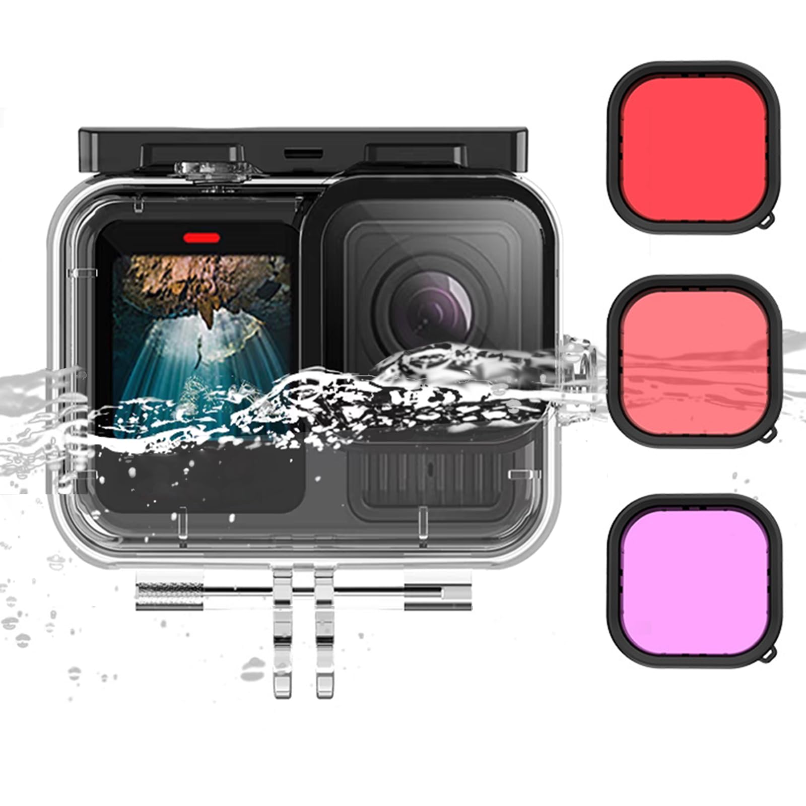 Custodia Impermeabile Per GoPro Hero 13 Black Con Filtri Subacquei – 45M Di Profondità