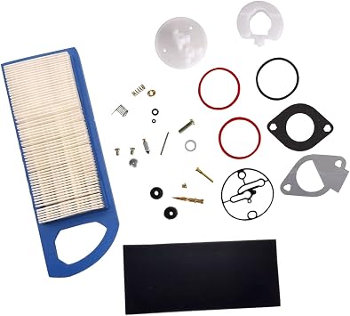 796184 Carburetor Repair Kit with 697014 Air Filter Replacement for B&S Master Overhaul Nikki Carbs 692138 698787 698781 699521 699900 790032 792369 Craftsman 11HP to 19HP Engines