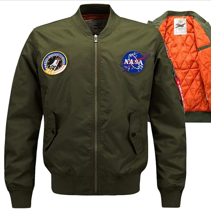 GLYIG Veste d'aviateur pour Hommes, Blouson d'aviateur l?�ger am?�ricain Coupe-Vent, Blouson d 