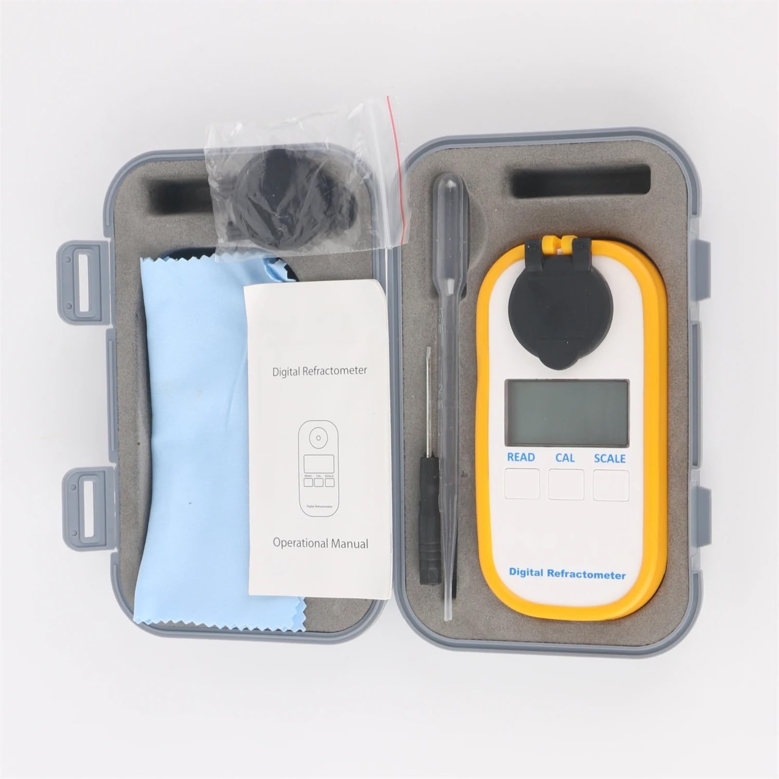 Refraktometer, Automatisches Refraktometer, digitales Honigrefraktometer, Zuckersirupmessgerät, 0–90,0% Brix-Refraktometer, Baume-Honigkonzentration