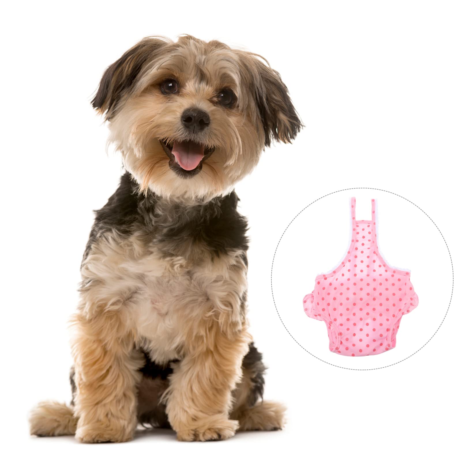 POPETPOP 1Pc Female Pet Nappy Suspenders Cute Dots Printing Dog Physiology Pants for Period Protection Comfortable Breathable Material for Puppies Female Dogs