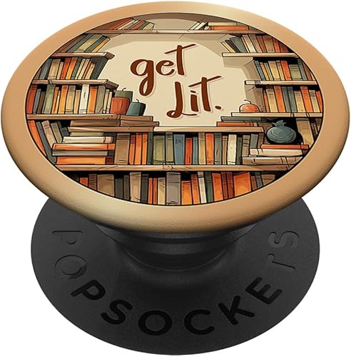 Get Lit Librero Colores - Profesor de Literatura Lector de Libros PopSockets Estándar PopGrip