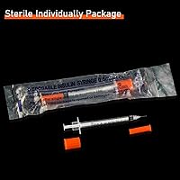 Vista 6 de Jeringa U-100 con aguja, 30G 1/2cc, 5/16 pulgada (8mm), Jeringa, envuelta individualmente, paquete de 20