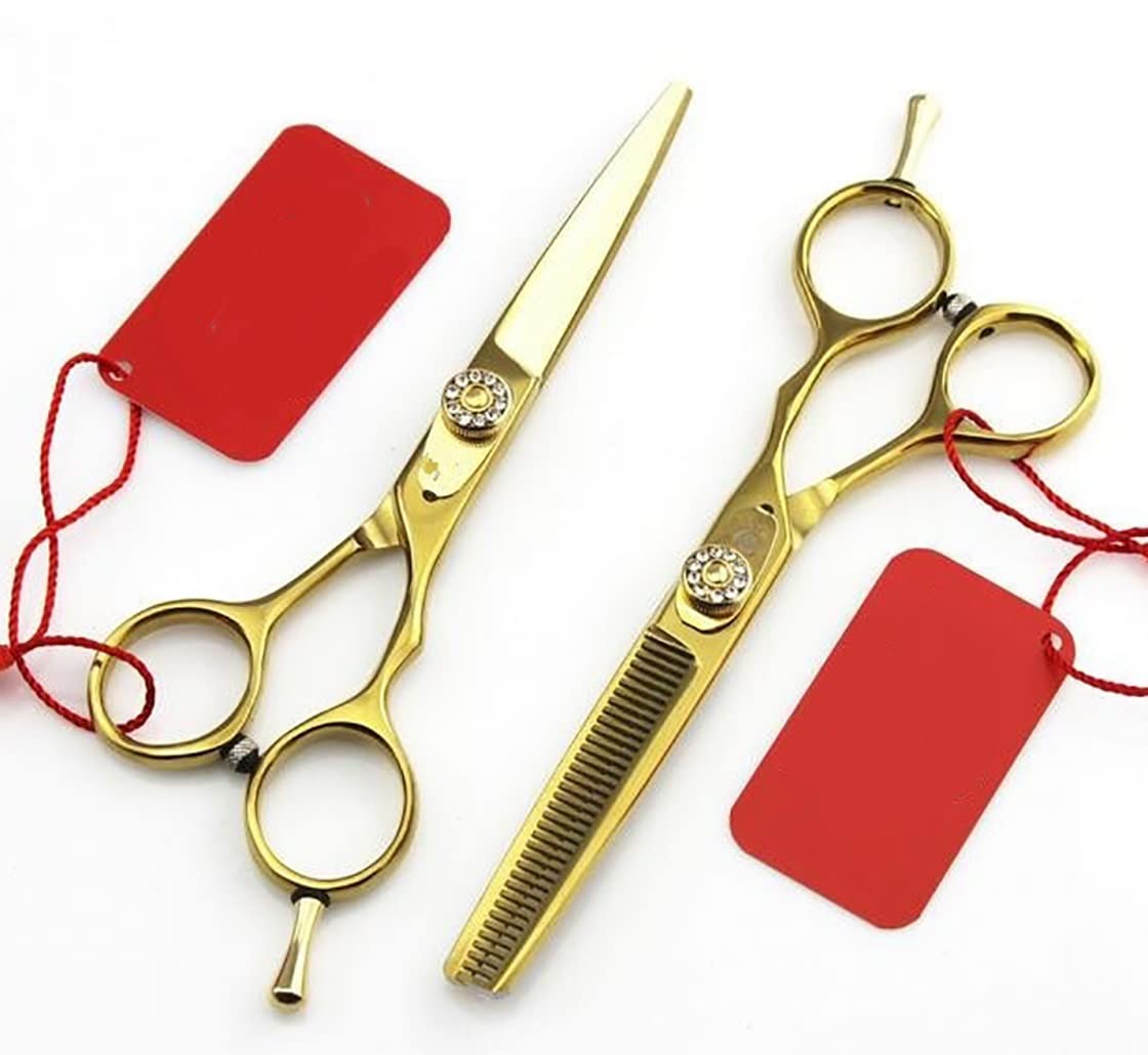 Ciseaux de coupe de cheveux en titane 9cr13 or pour un dégradé précis de barbier