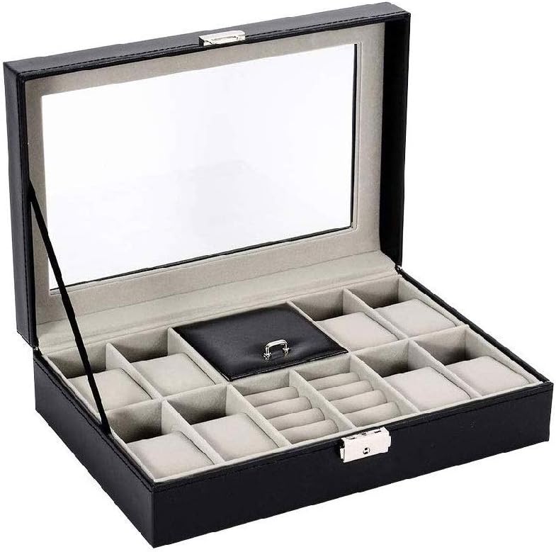 Jewelry Box-Jewelry Organizer with Mini Travel Case ， Leather Design with Velvet Interior