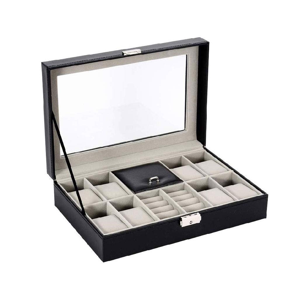 XBTGS Joyero organizador de joyas con mini estuche de viaje, diseño con interior de terciopelo,
