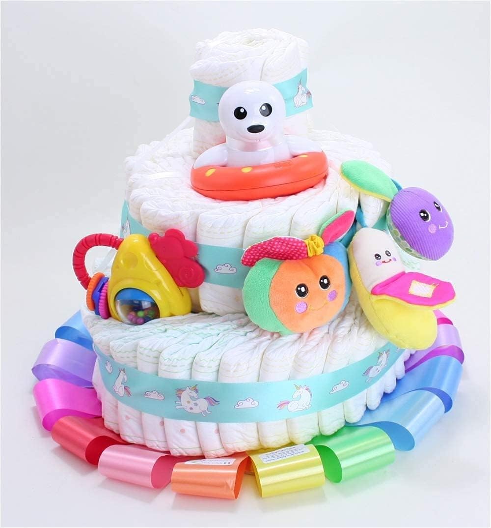 Torta di Pannolini 3 Piani Multicolor Tutti-Frutti