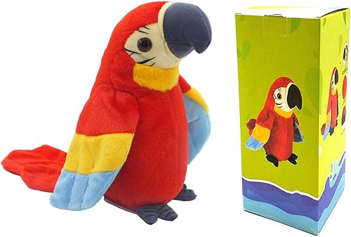 Juguete de peluche de loro parlante, repite lo que dices, juguetes divertidos de peluche para niños, regalo de cumpleaños, juguete de animales de