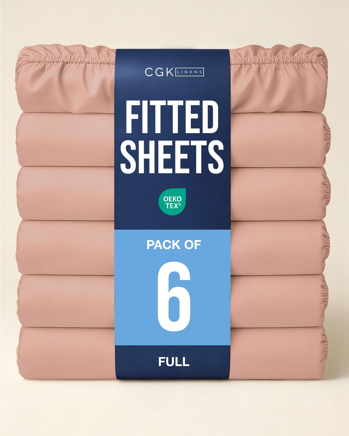 Full Fitted Sheet - Pack of 6 Single Fitted Bottom Sheet Only - Mauve