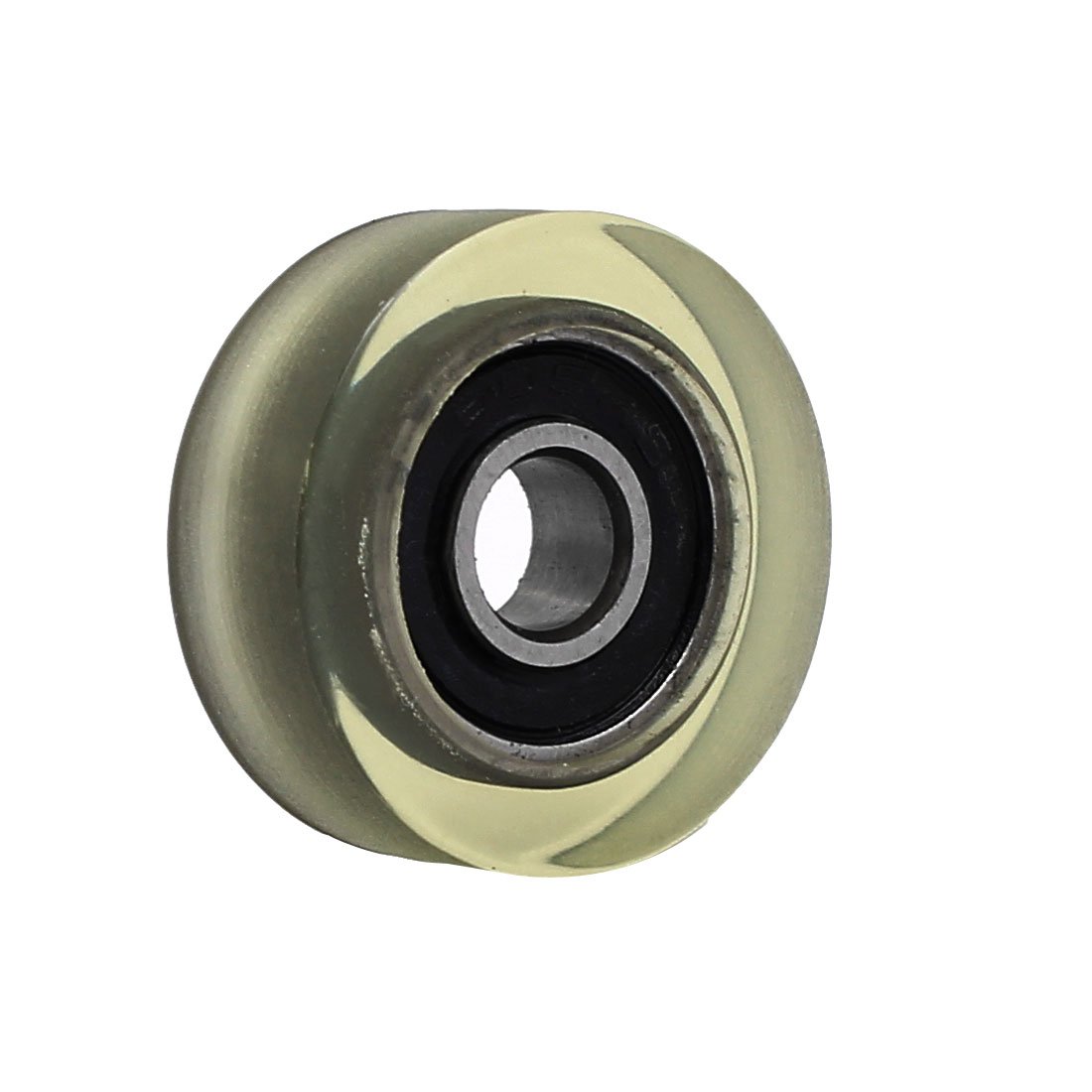 Aexit 5mm x Material handling 19mm x 7mm PU Roller Bearing Pulley Sliding Converyor Wheel Yellow Model:10as500qo699