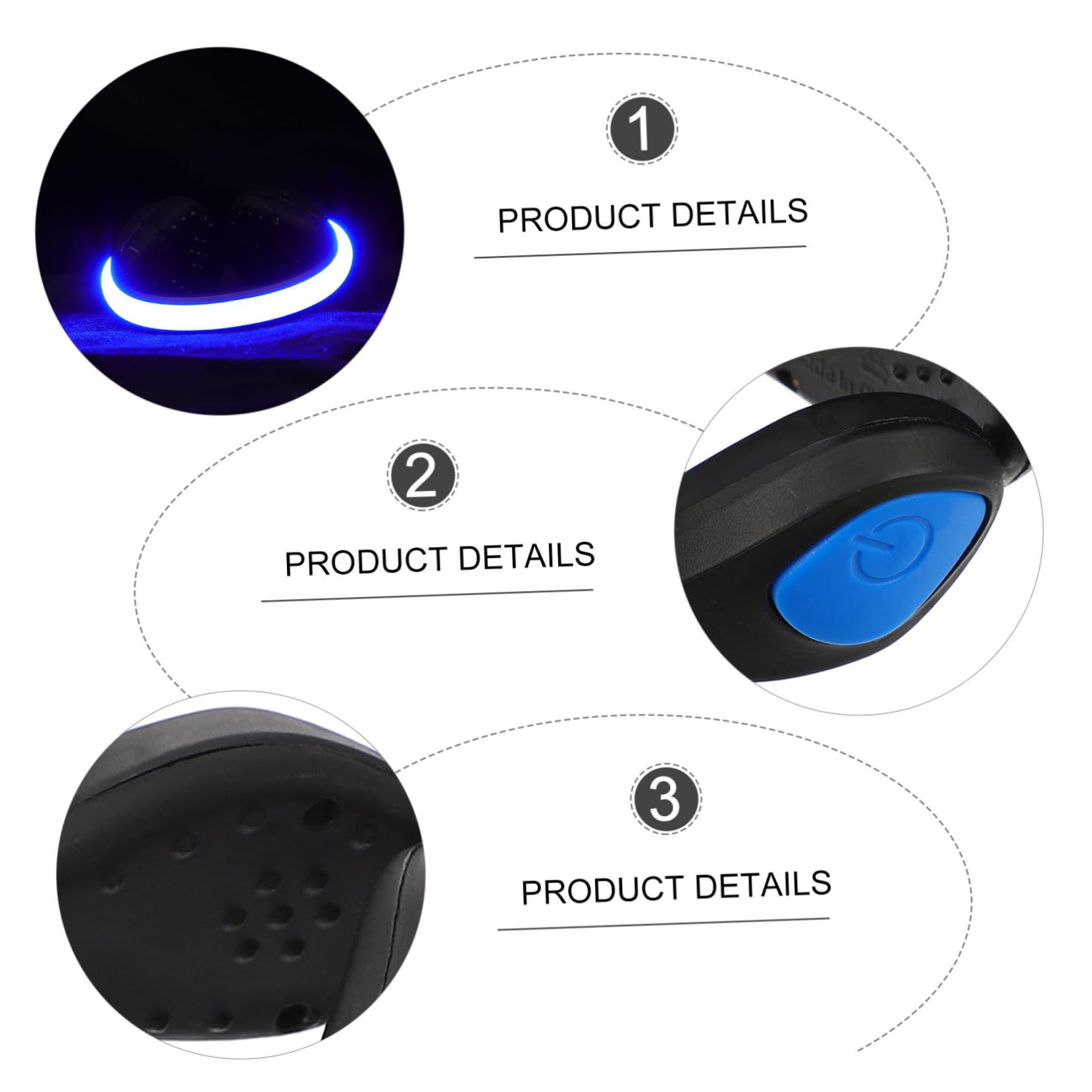 Kisangel 6 Piezas Zapato Luminoso Clip De Luz Luces De Advertencia del Zapato Pinzas para El Talón Clip De Zapato Linterna Led Noche para Correr Abs Anillo De Cadena Mascota