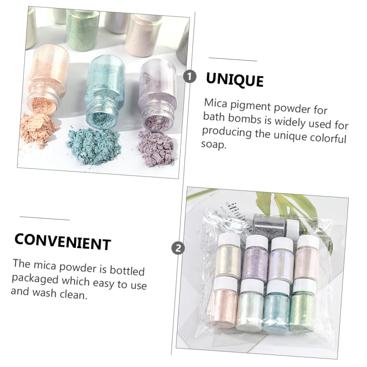 Lurrose 18pezzi Colori Mica Per Epossidica Cosmetici Naturali Per Manicure e Artigianali