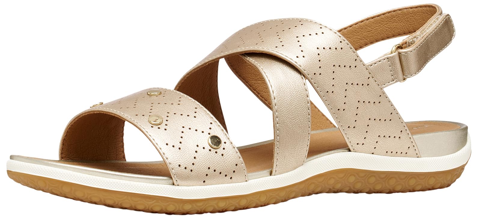 Geox Women's Light Gold Sandal Vega Woman Size: 38