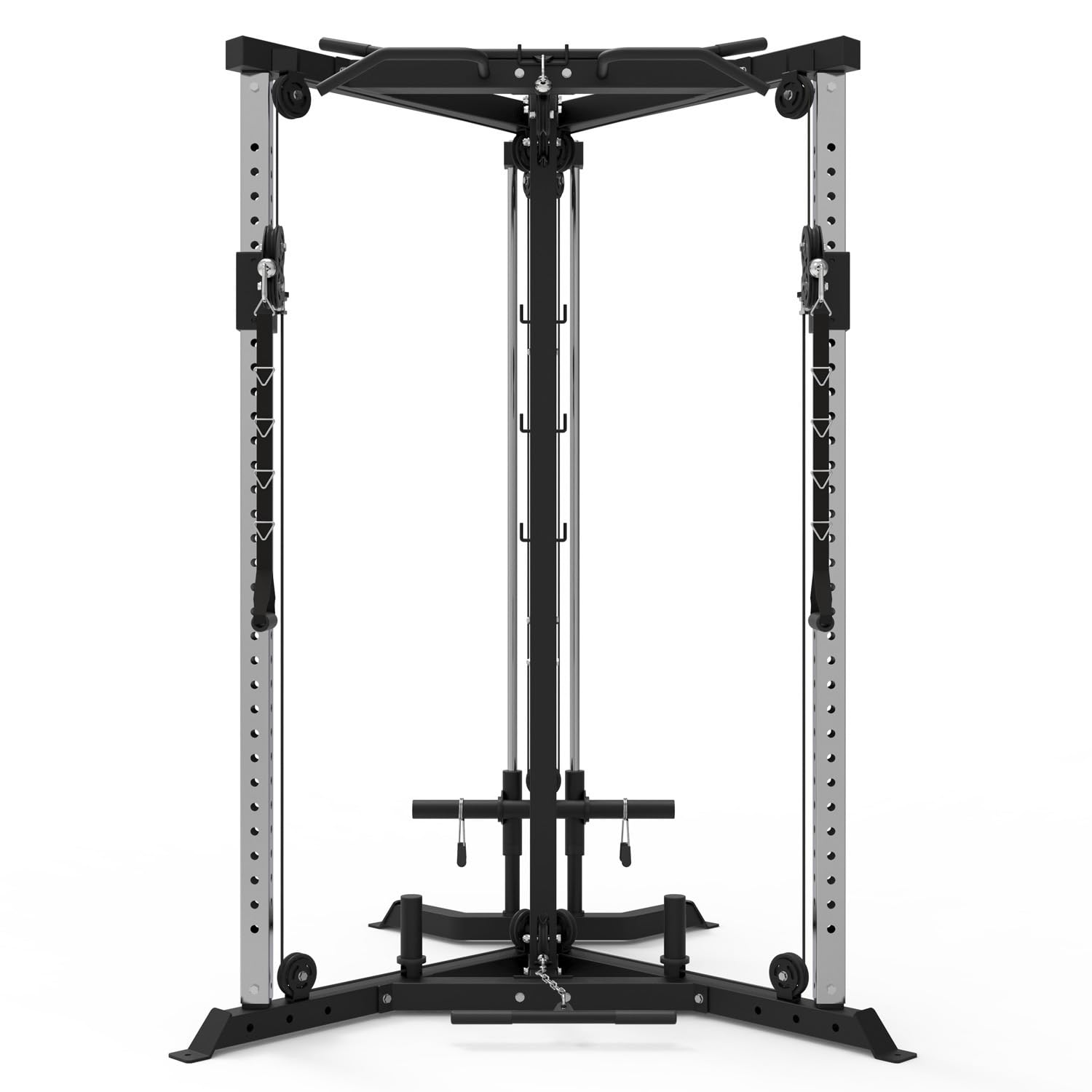 Train Hard® Erweiterbare Station Kabelzug Trainer Latzugstation Kraftstation Cross Over mit Klimmzugstange, Bizeps- / Trizeps-Stange zur Brandneues Modell 2024