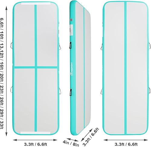 Miniatura 2 de FBSPORT Inflatable Air Gymnastics Mat Training Mats 48 inches Thickness Gymnastics Tracks for Home UseTrainingCheerleadingYogaWater with Pump