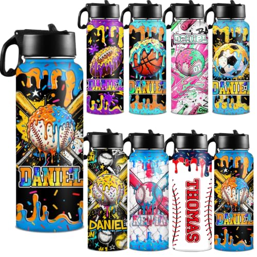 D-Story Personalized Baseball Water Bottle