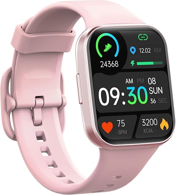 Smart Watch, 1.69'' Touch Screen Fitness Watches for Women with Sleep Monitor, Calculator, Step Counter, Smart Watches for Women 25 Sports Modes IP68 Waterproof Fitness Tracker Watches for Android iOS