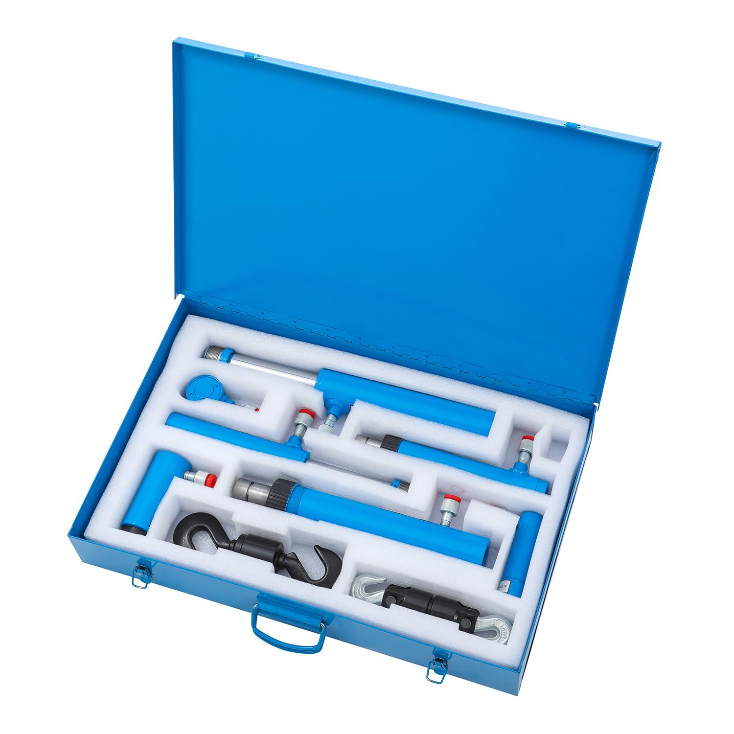 KATSU Tools Kit hidráulico de 7 piezas Porta Power 10T 4T para reparación de marco de carrocería de automóvil, juego de pistón empujador, en estuche de transporte de acero, para reparación de