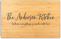 Vista 26 de Andaz Press Tabla de cortar grande de madera de bambú, 17.75 x 11 pulgadas, Aunt's Kitchen Where Everything is Made With Love, 1 paquete, tabla