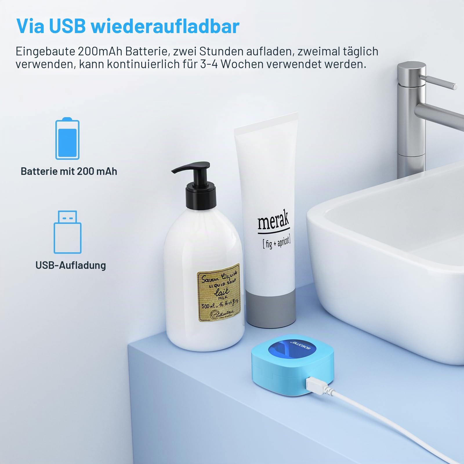 4PCS Tragbares UV-Zahnbürsten-Desinfektionsmitteletui, Zahnbürsten-Desinfektionsmittel-Halter, Organizer, Zahnbürstenreiniger-Halter mit Aufkleber, freie Stanzung, für Reisen und Familie