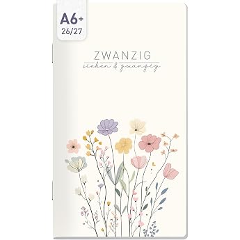 H fft  Monthly Calendar 26/27 Pocket Calendar A6+ Square Flower Joy