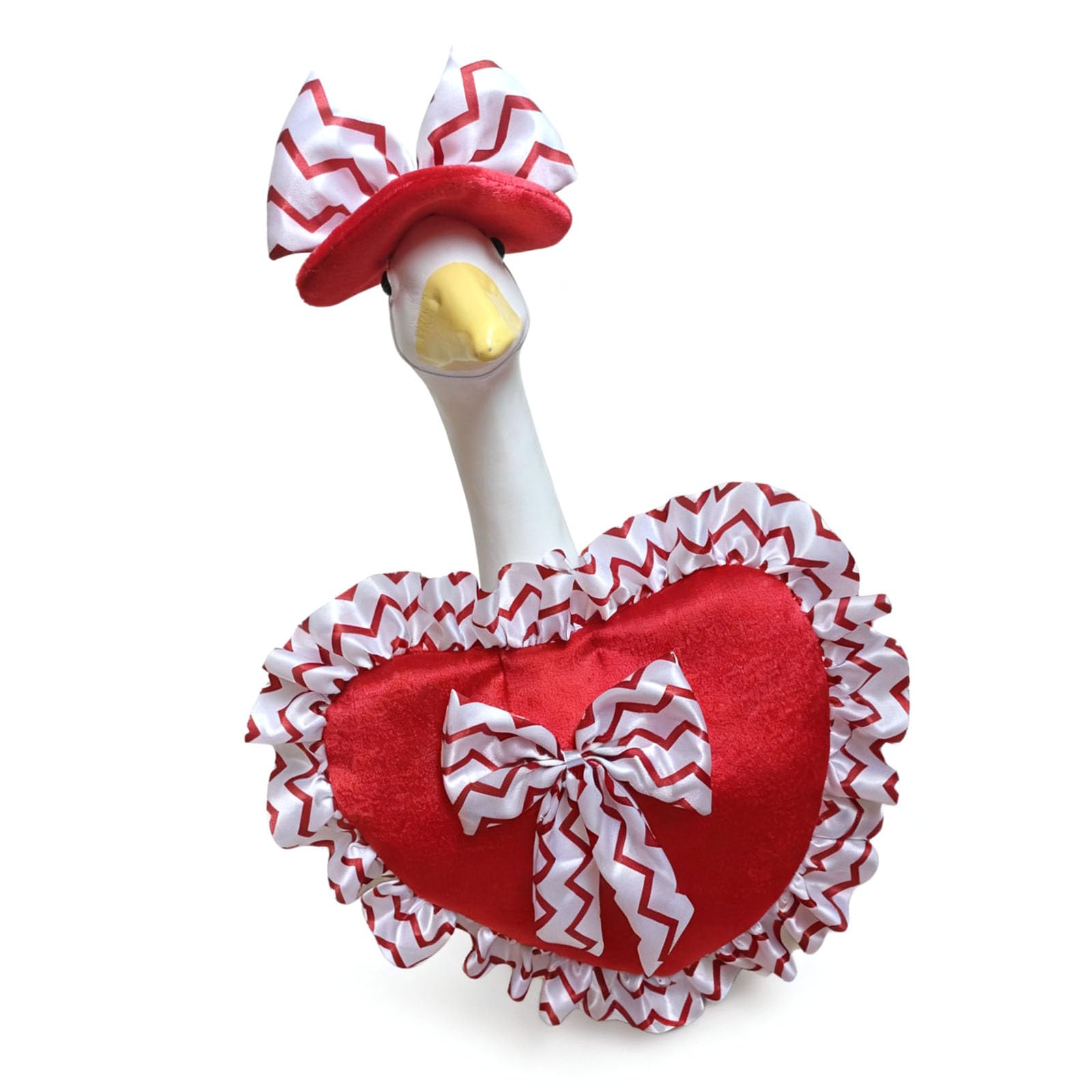 Jazuaiao Festival Lace Heart Outdoor Geese Statue for Porch Garden Valentine Celebration Easy Installation Holiday Decoration Outdoor Valentines Decorations