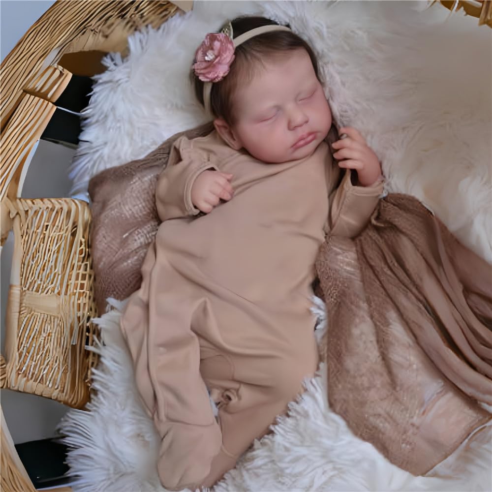 Bambole reborn Femmina 20 pollici con dettagli realistici del viso e sembra un vero bambino Fatto A Mano Lavabile Corpo in vinile morbido Bambola Originali Reborn Con una tuta rosa
