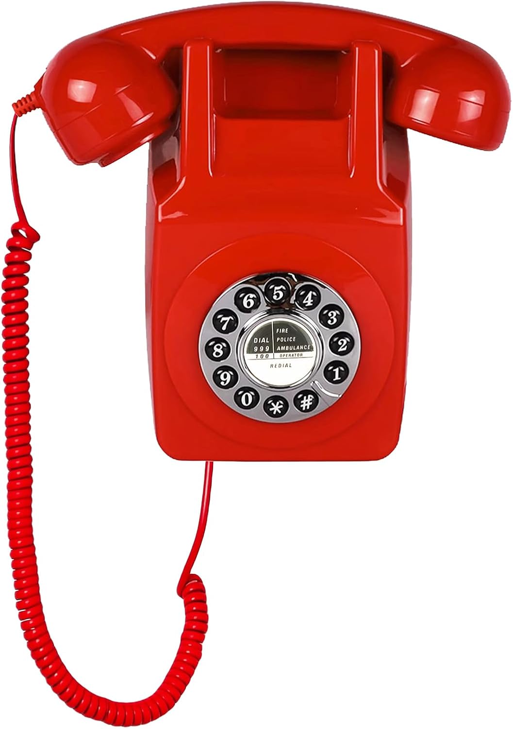 Wall Telephone, Corded Landline Phone for Home, Wall Mounted Retro Telephone, 1960s Old Fashion Antique Phones, Single Line Analog Trimline Phone with Loud Ringer for Seniors (Green)