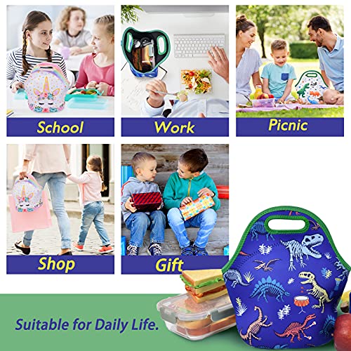 Fossils Dinosaur Lunch Bag - Neoprene Insulated Lunch Box For Boys Kids School Picnic Outdoor Lunch Handbag Waterproof Reusable Lunch Tote Bag Cooler Warm Pouch #TOP4